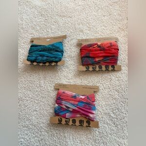 Bamboo Trading Company Head Wrap Set Blue, Orange, and Magenta